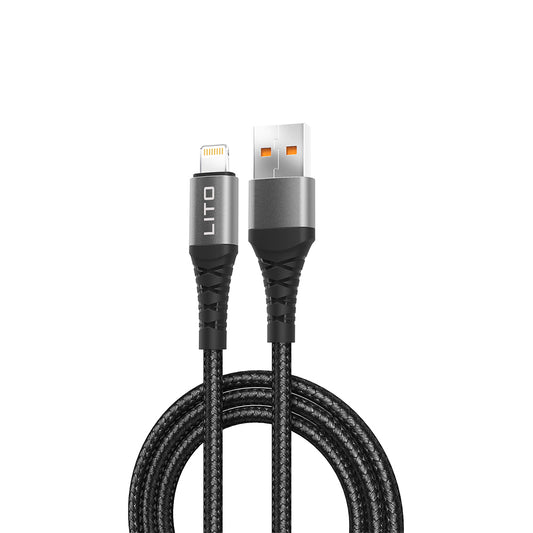 Cabo de Dados e Carregamento USB-A - Lightning Lito LD08L, 18W, 1m, Preto