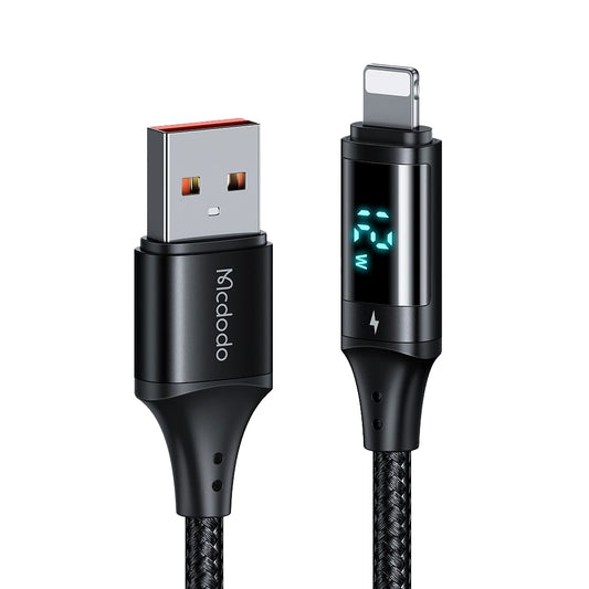 Cabo de Dados e Carregamento USB-A - Lightning McDodo CA-1060 Display, 12W, 1.2m, Preto