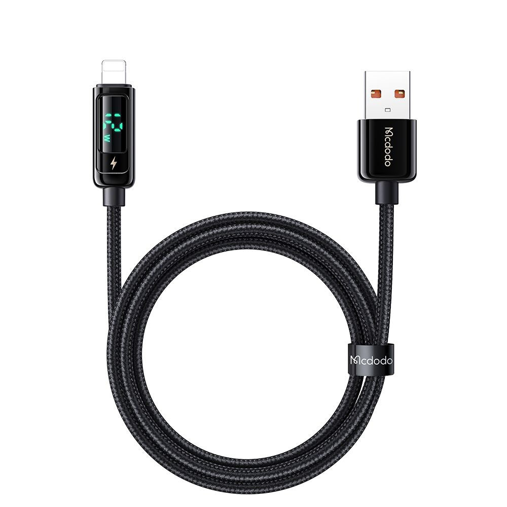 Cabo de Dados e Carregamento USB-A - Lightning McDodo CA-9940 Display, 12W, 1.2m, Preto