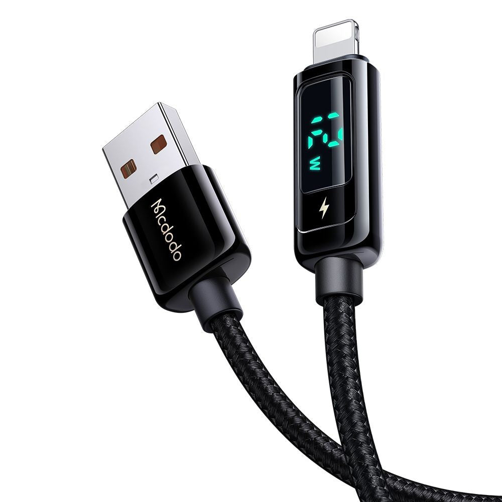 Cabo de Dados e Carregamento USB-A - Lightning McDodo CA-9940 Display, 12W, 1.2m, Preto
