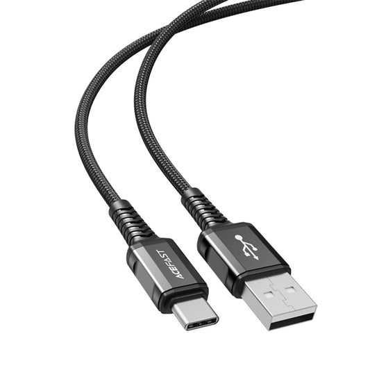 Cabo de Dados e Carregamento USB-A - USB-C Acefast C1-04, 18W, 1.2m, Preto