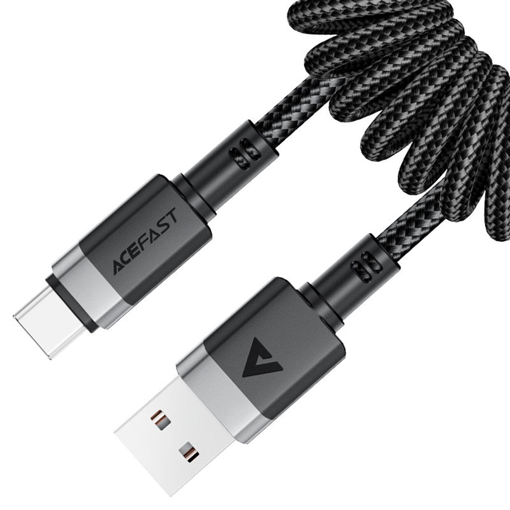 Cabo de Dados e Carregamento USB-A - USB-C Acefast C14-04, 18W, 1.2m, Preto