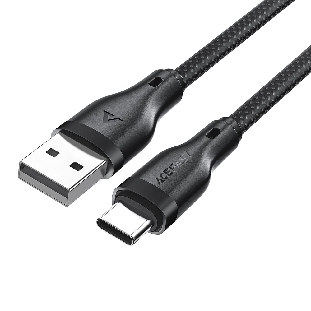 Cabo de Dados e Carregamento USB-A - USB-C Acefast C8-04, 18W, 1.2m, Preto