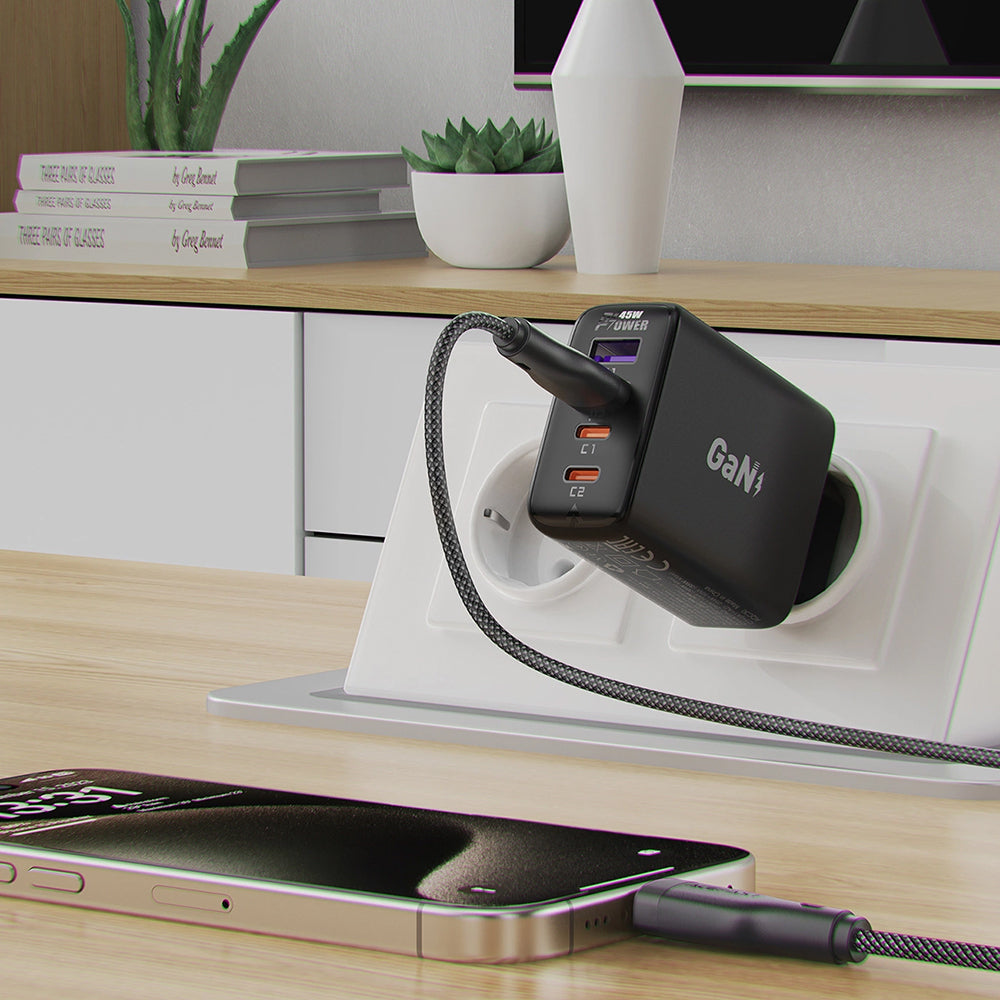 Cabo de Dados e Carregamento USB-A - USB-C Acefast C8-04, 18W, 1.2m, Preto