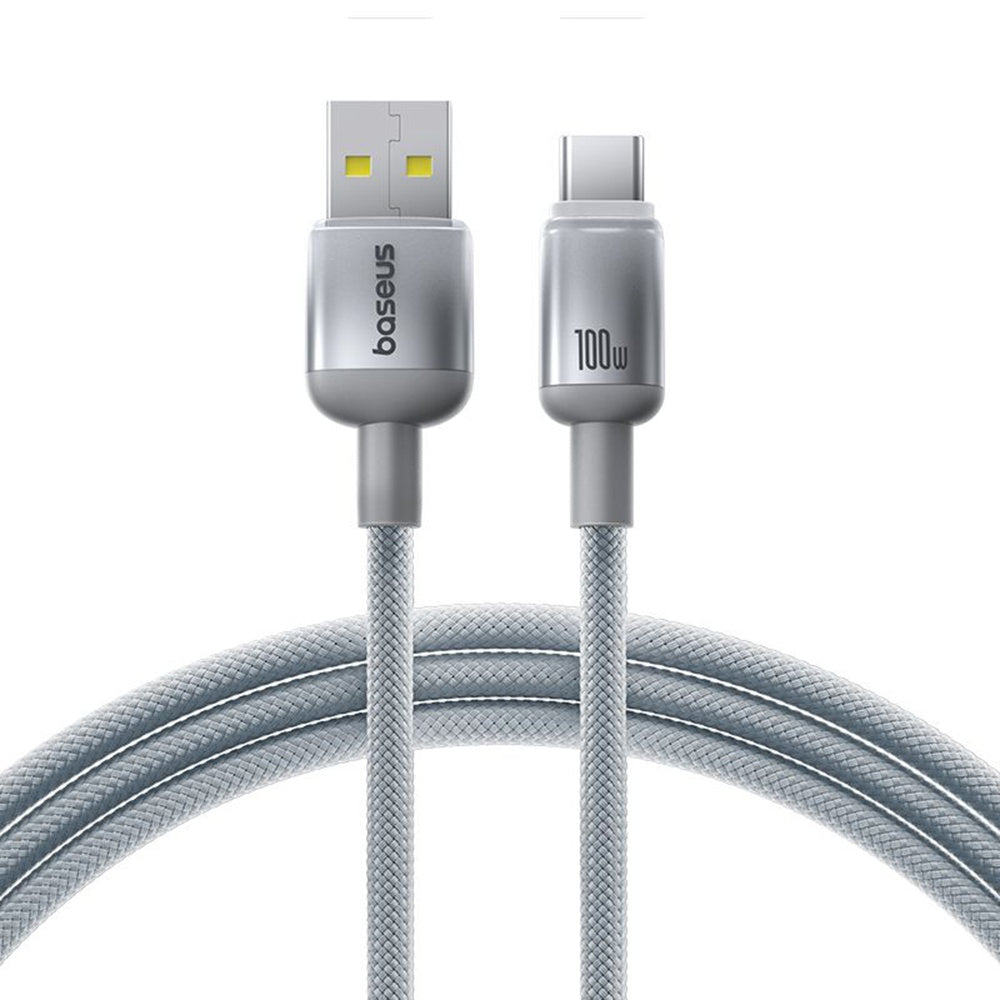 Cabo de Dados e Carregamento USB-A - USB-C Baseus Discolor, 100W, 1m, Prateado E0420803