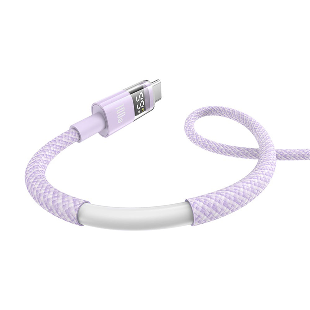 Cabo de Dados e Carregamento USB-A - USB-C Baseus Display 2, 100W, 2m, Roxo P10382701511-01