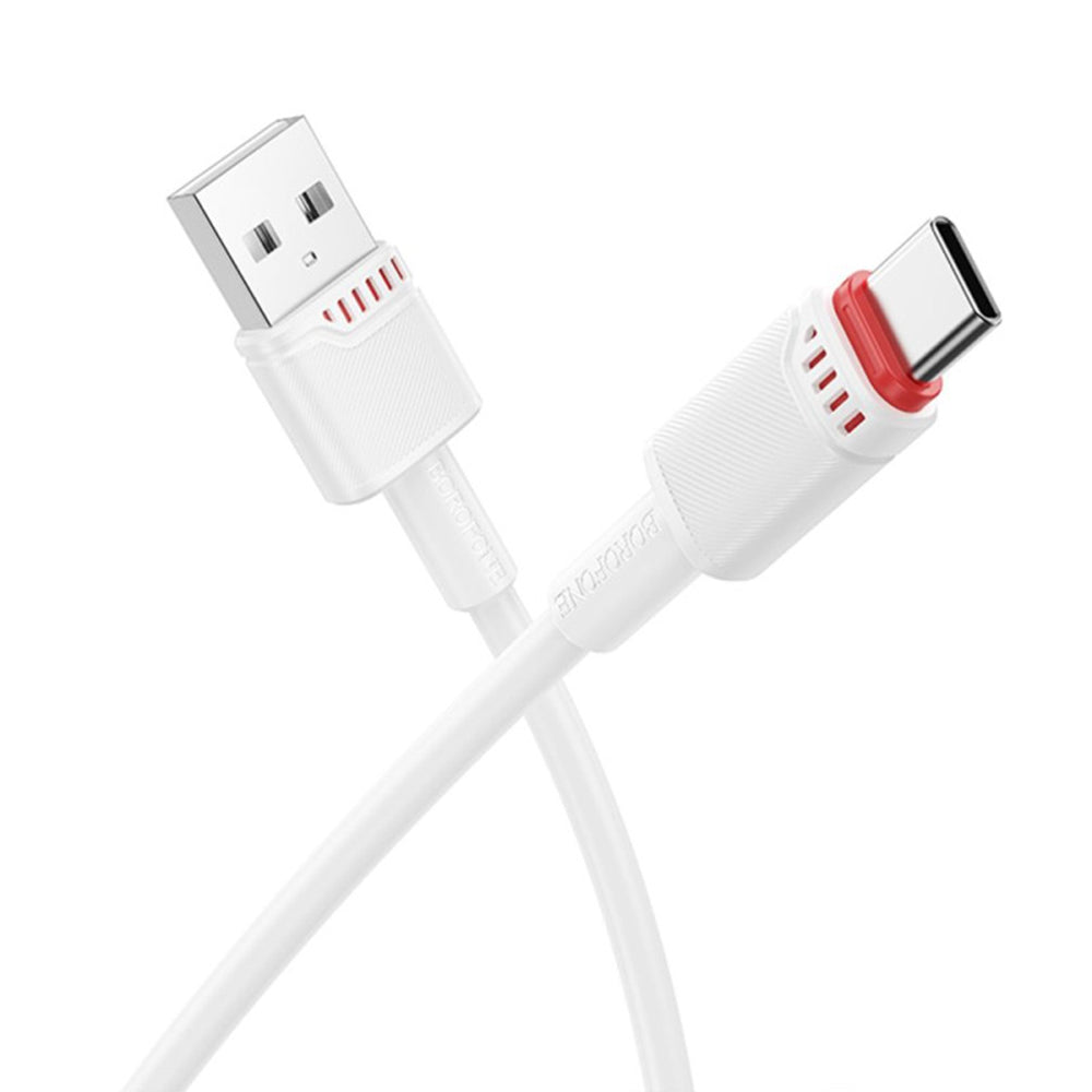 Cabo de Dados e Carregamento USB-A - USB-C Borofone BX110 Beneficio, 18W, 1m, Branco