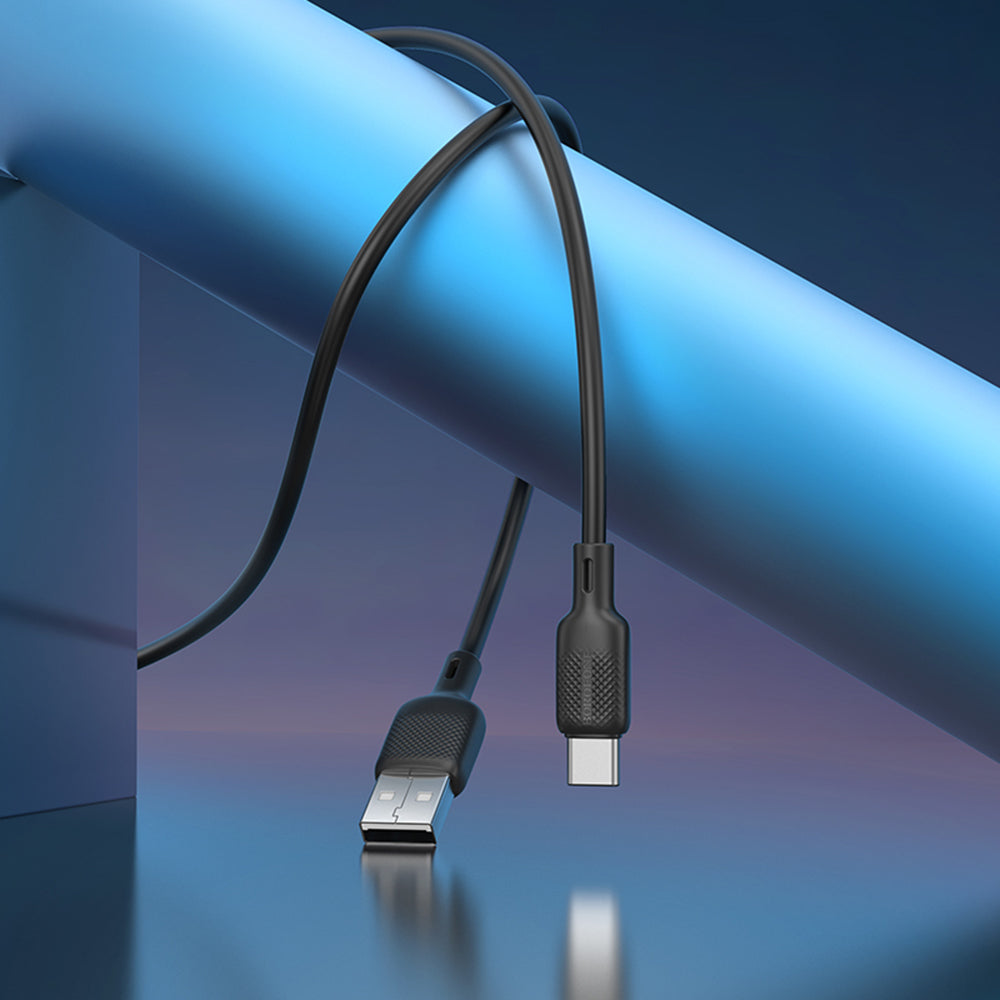 Cabo de Dados e Carregamento USB-A - USB-C Borofone BX113 Lenny, 18W, 2m, Preto