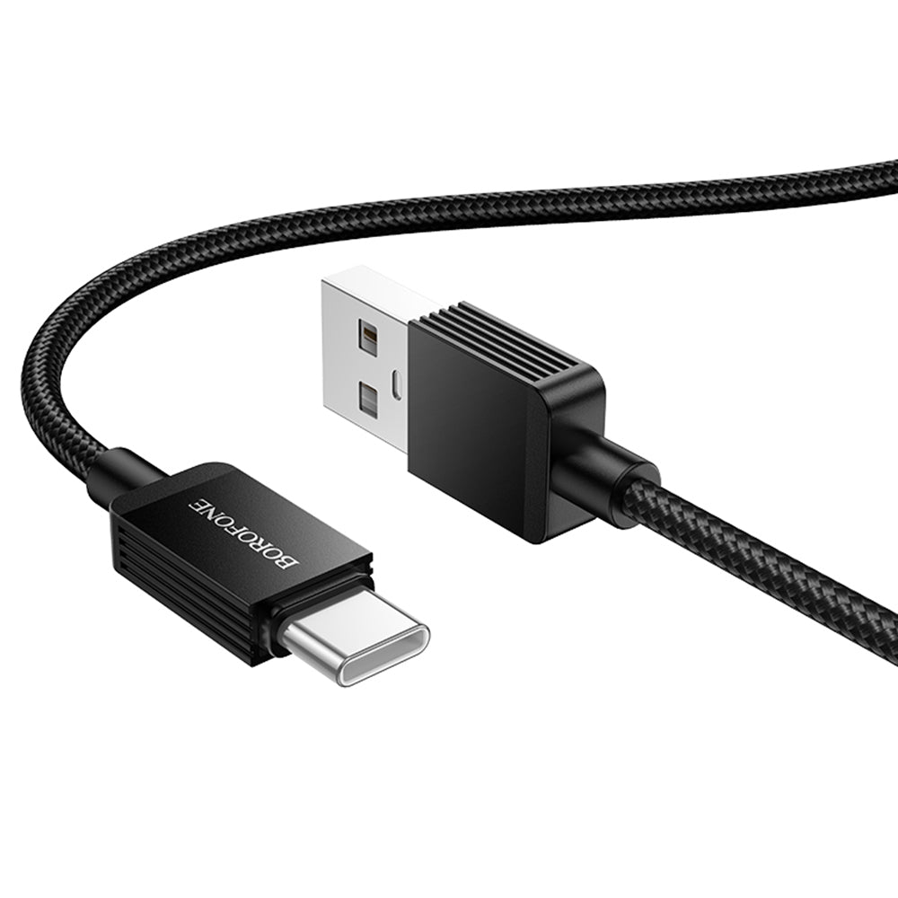 Cabo de Dados e Carregamento USB-A - USB-C Borofone BX120 Placer, 18W, 1m, Preto