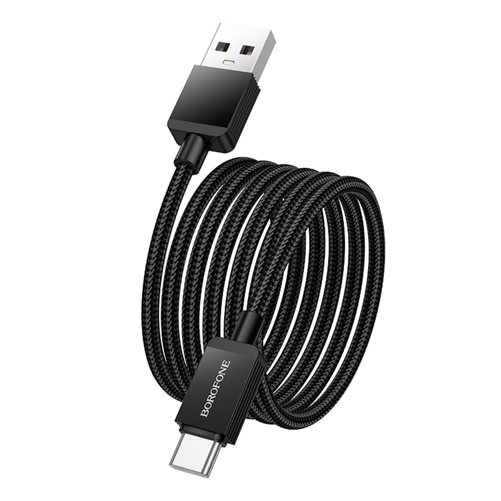 Cabo de Dados e Carregamento USB-A - USB-C Borofone BX120 Placer, 18W, 1m, Preto