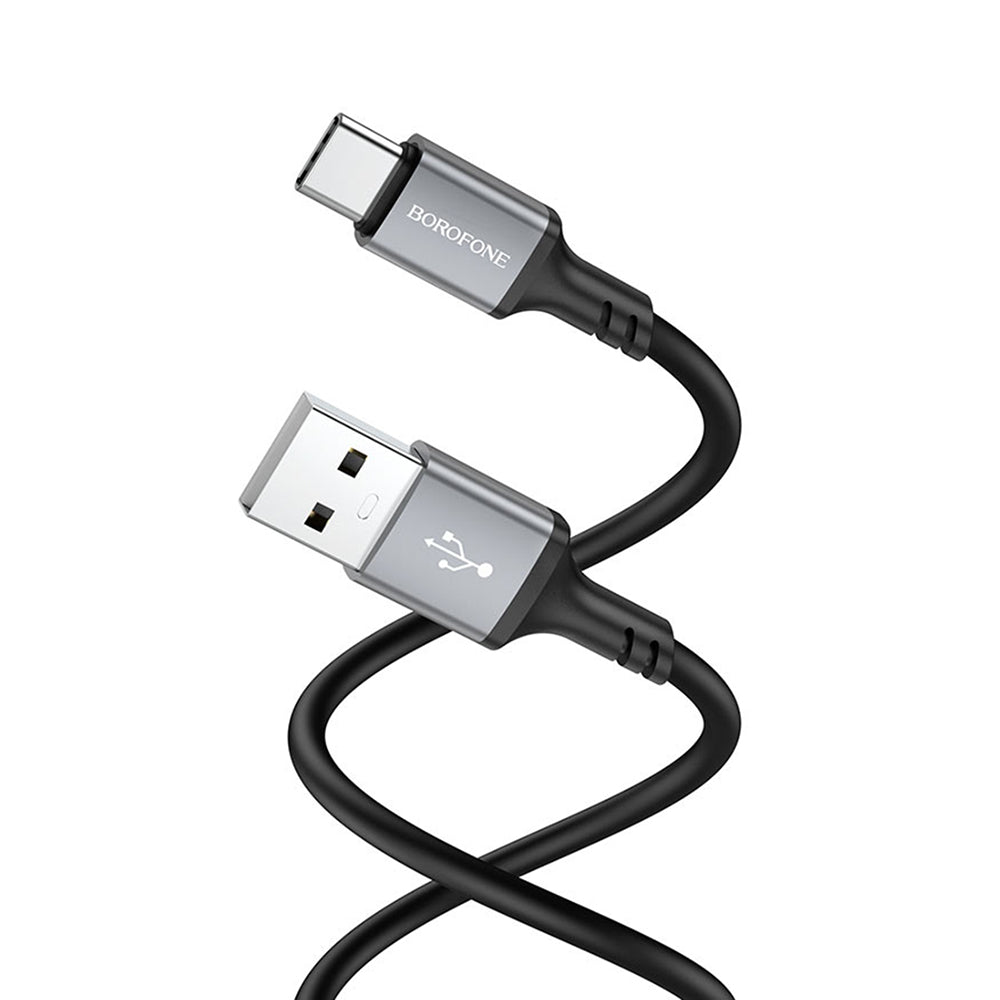 Cabo de Dados e Carregamento USB-A - USB-C Borofone BX83, 18W, 1m, Preto