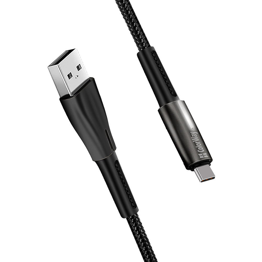 Cabo de Dados e Carregamento USB-A - USB-C ColorWay CW-CBUC035, 18W, 1m, Preto