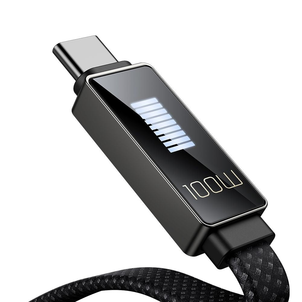 Cabo de Dados e Carregamento USB-A - USB-C McDodo CA-4980 Rythm Display, 100W, 1.2m, Preto