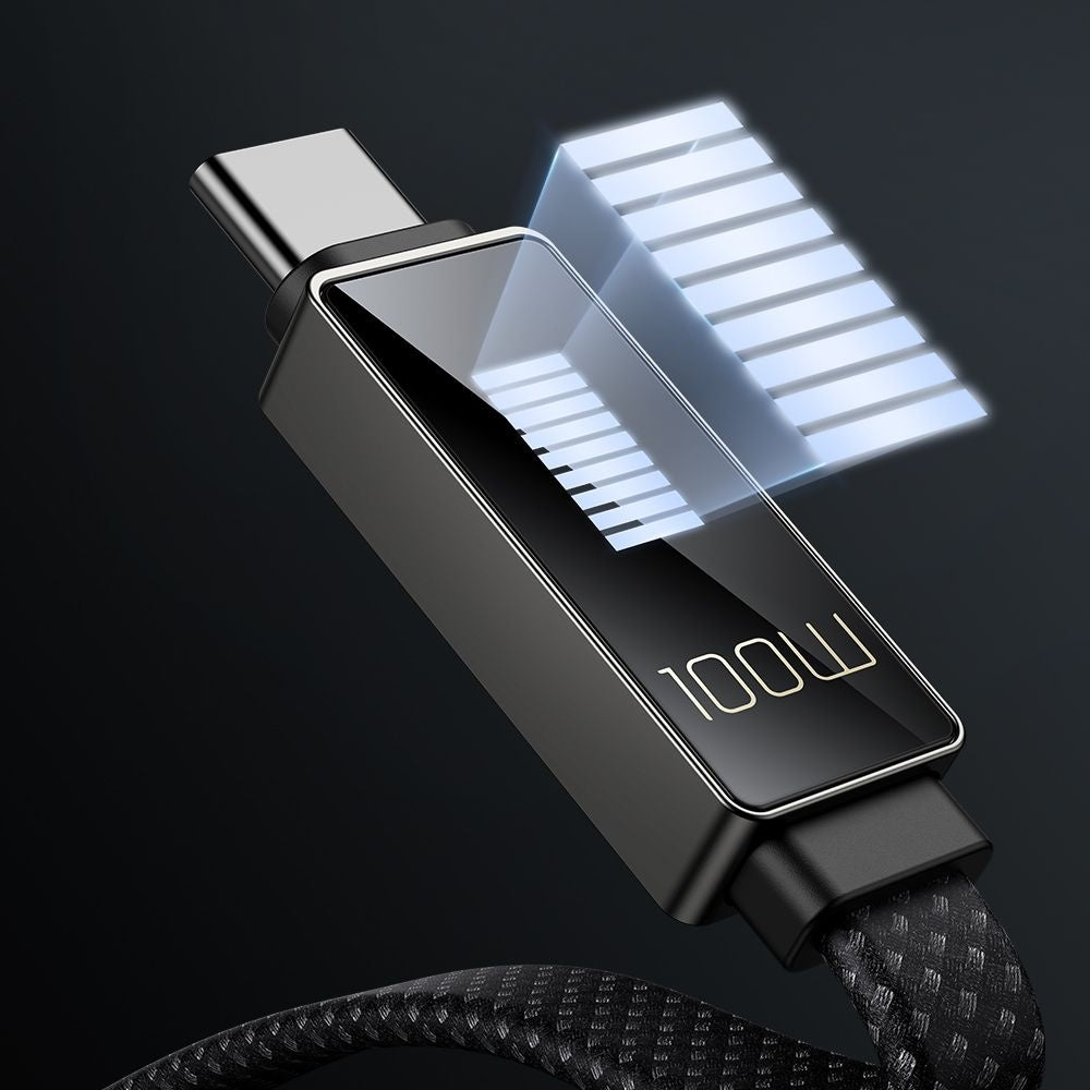 Cabo de Dados e Carregamento USB-A - USB-C McDodo CA-4980 Rythm Display, 100W, 1.2m, Preto
