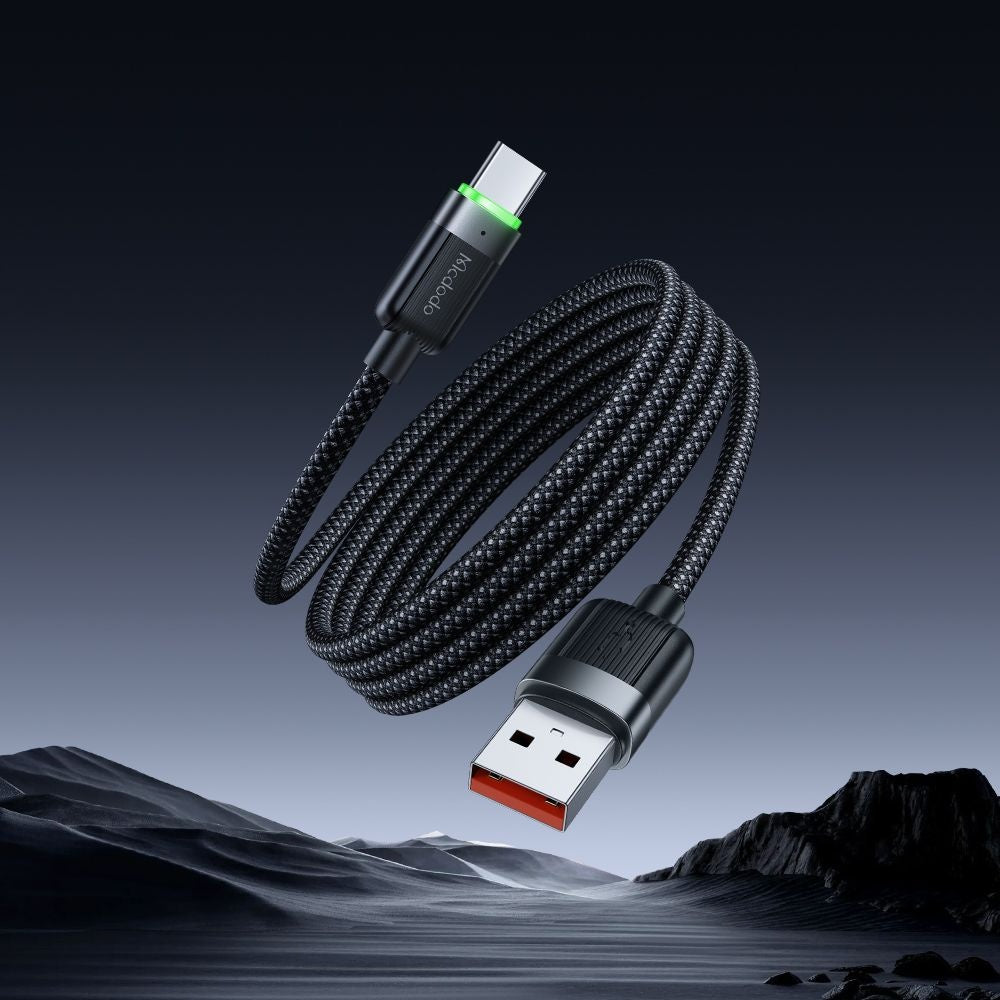 Cabo de Dados e Carregamento USB-A - USB-C McDodo CA-5650 Self Winding, 66W, 1.2m, Preto
