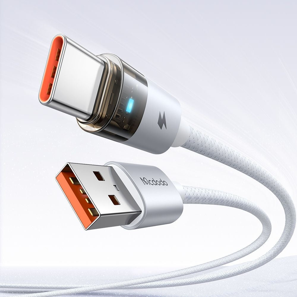 Cabo de Dados e Carregamento USB-A - USB-C McDodo CA-6892, 66W, 1.2m, Branco