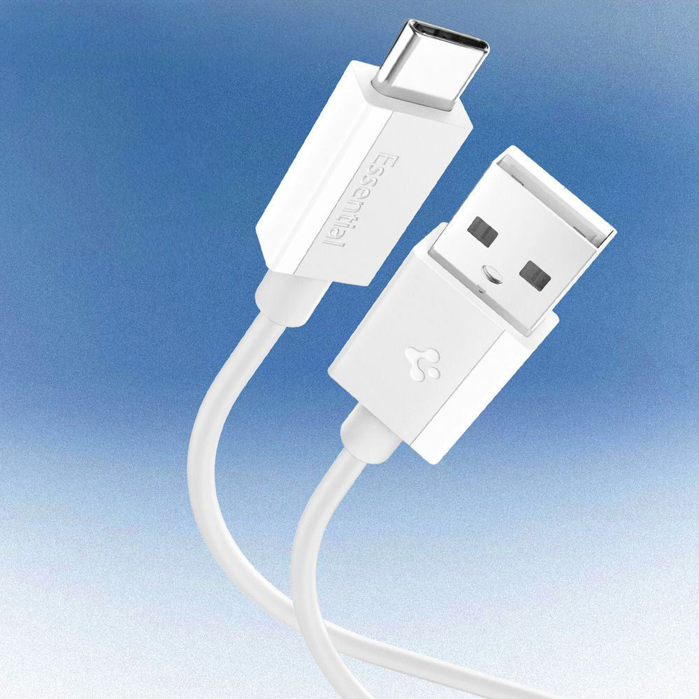 Cabo de Dados e Carregamento USB-A - USB-C Spigen Essential, 60W, 2m, Branco ACA08716