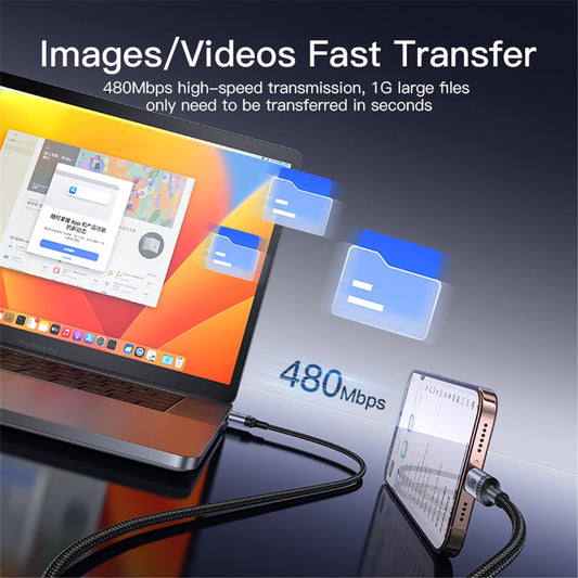 Cabo de Dados e Carregamento USB-A - USB-C Yesido CA129C, 18W, 1.2m, Preto