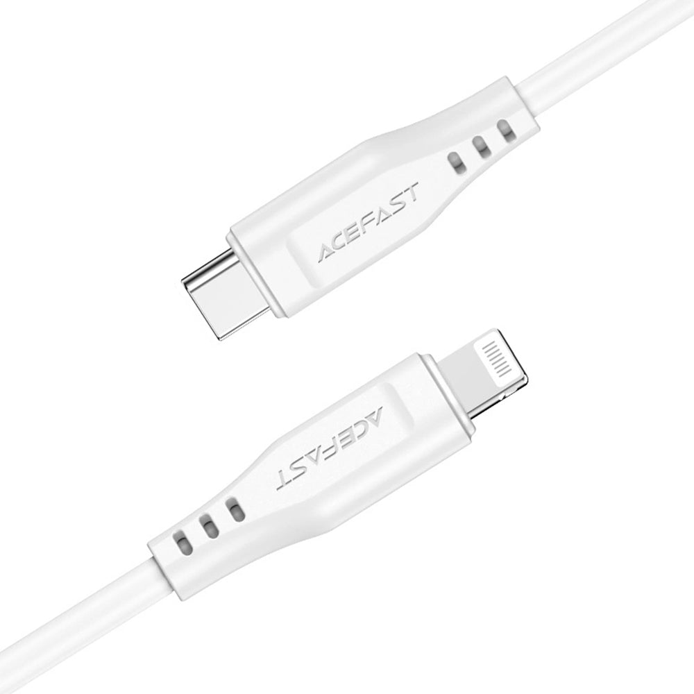 Cabo de Dados e Carregamento USB-C - Lightning Acefast C3-01, 30W, 1.2m, Branco