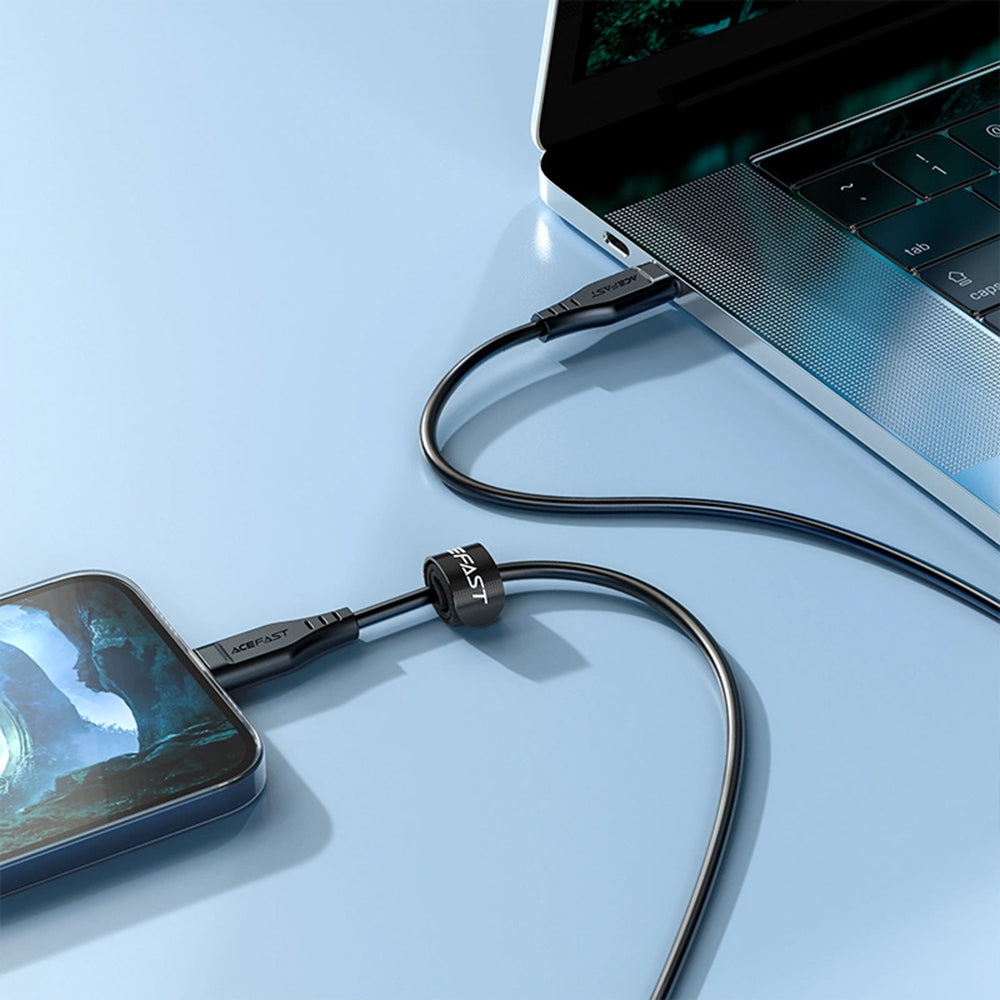 Cabo de Dados e Carregamento USB-C - Lightning Acefast C3-01, 30W, 1.2m, Branco