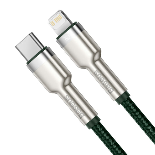 Cabo de Dados e Carregamento USB-C - Lightning Baseus Cafule Metal, 20W, 1m, Verde CATLJK-A06