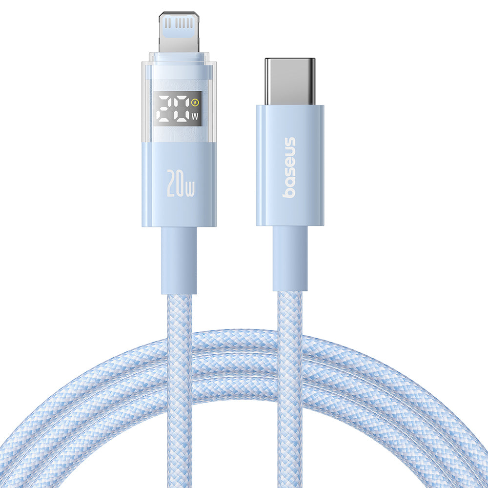 Cabo de Dados e Carregamento USB-C - Lightning Baseus Display 2, 20W, 2m, Azul P10382703311-01