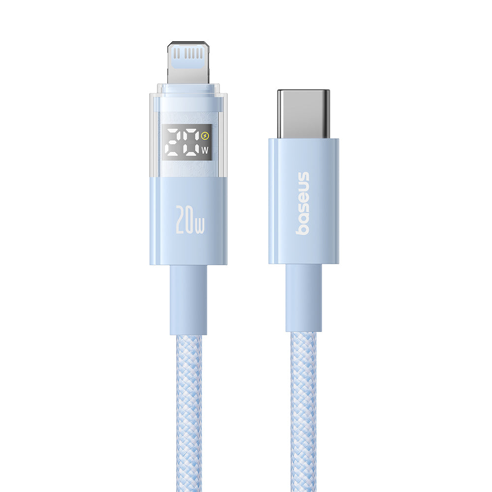 Cabo de Dados e Carregamento USB-C - Lightning Baseus Display 2, 20W, 2m, Azul P10382703311-01