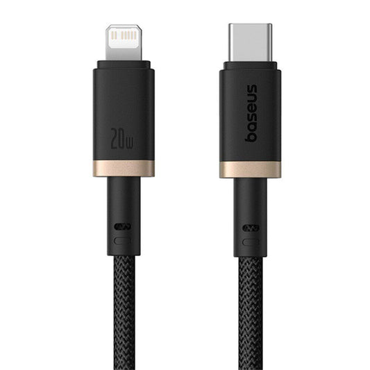 Cabo de Dados e Carregamento USB-C - Lightning Baseus Dura Series, 20W, 1m, Dourado Preto P10377800U01-03
