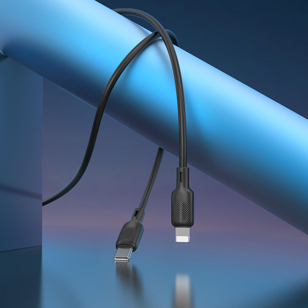 Cabo de Dados e Carregamento USB-C - Lightning Borofone BX113 Lenny, 27W, 2m, Preto