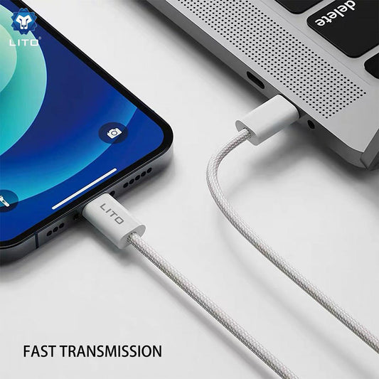 Cabo de Dados e Carregamento USB-C - Lightning Lito LD04CL, 27W, 1m, Branco