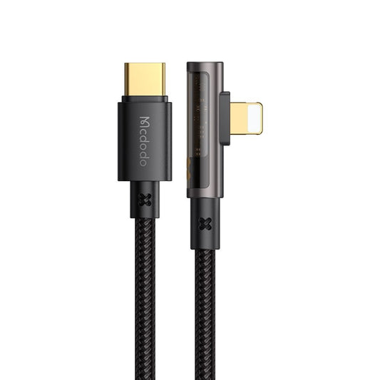 Cabo de Dados e Carregamento USB-C - Lightning McDodo CA-3390 Angled, 36W, 1.2m, Preto