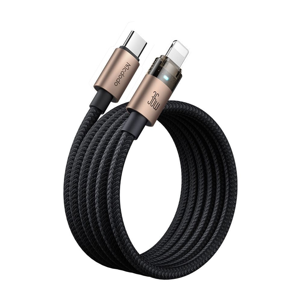Cabo de Dados e Carregamento USB-C - Lightning McDodo CA-6941, 36W, 1.2m, Dourado