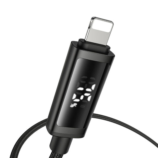 Cabo de Dados e Carregamento USB-C - Lightning McDodo CA-7990 Display, 36W, 1.2m, Preto