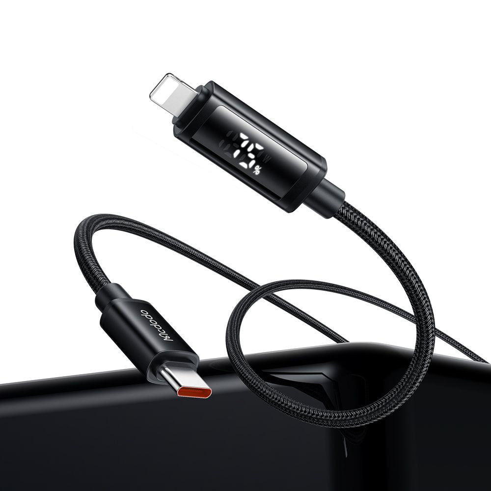 Cabo de Dados e Carregamento USB-C - Lightning McDodo CA-7990 Display, 36W, 1.2m, Preto