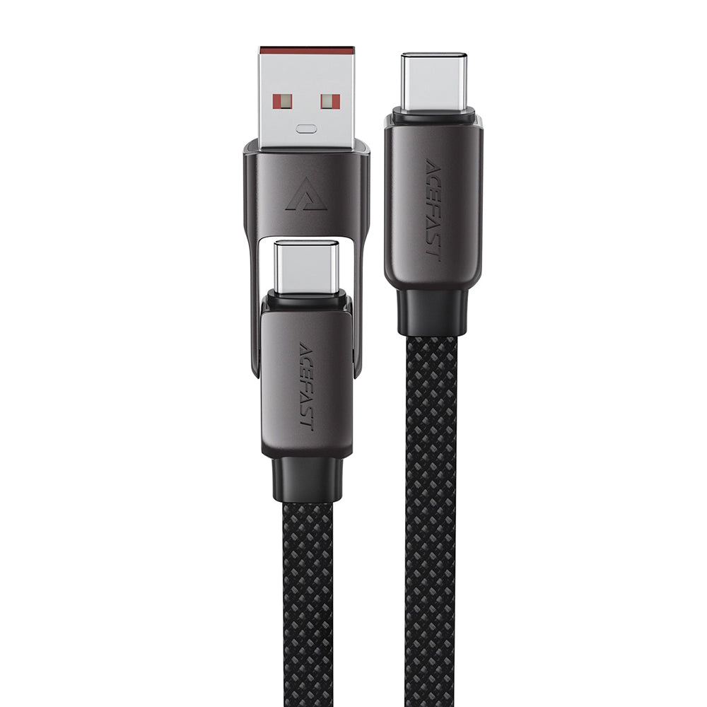 Cabo de Dados e Carregamento USB-C - USB-A / USB-C Acefast C13-04, 60W, 1.2m, Preto