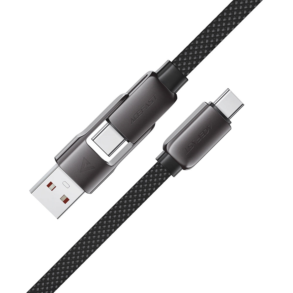 Cabo de Dados e Carregamento USB-C - USB-A / USB-C Acefast C13-04, 60W, 1.2m, Preto