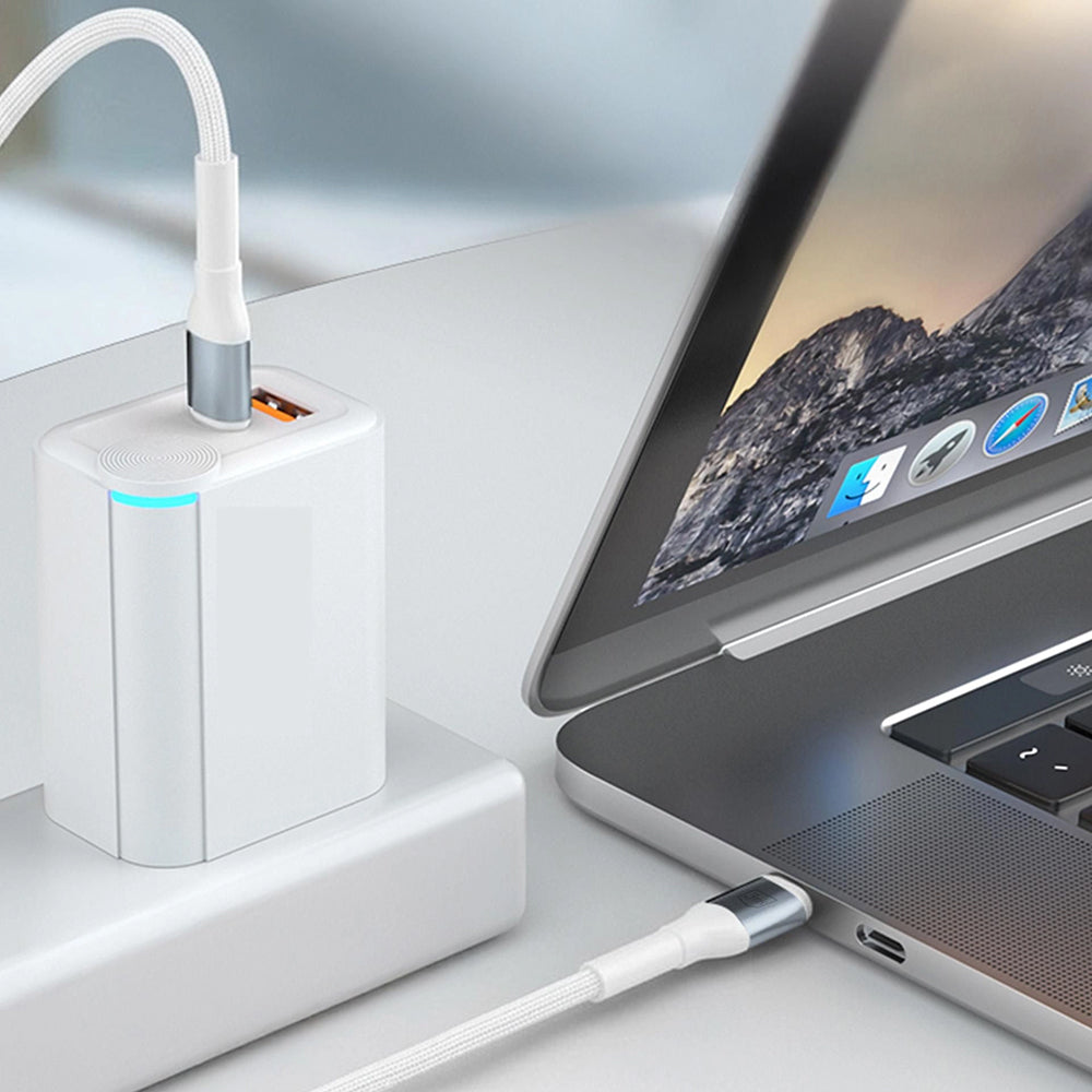 Cabo de Dados e Carregamento USB-C - USB-C 3MK Hyper N, 100W, 1m, Branco