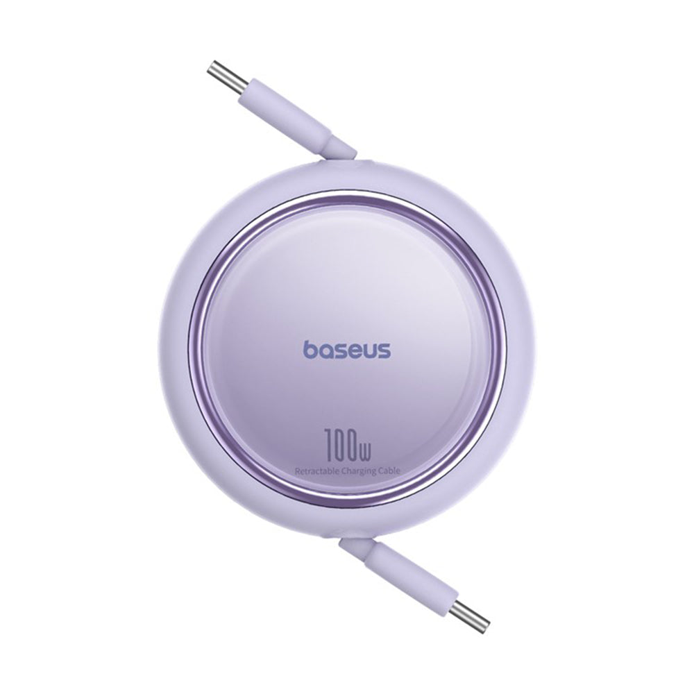 Cabo de Dados e Carregamento USB-C - USB-C Baseus Free2Draw Mini Retrátil, 100W, 1m, Roxo P10364500511-00