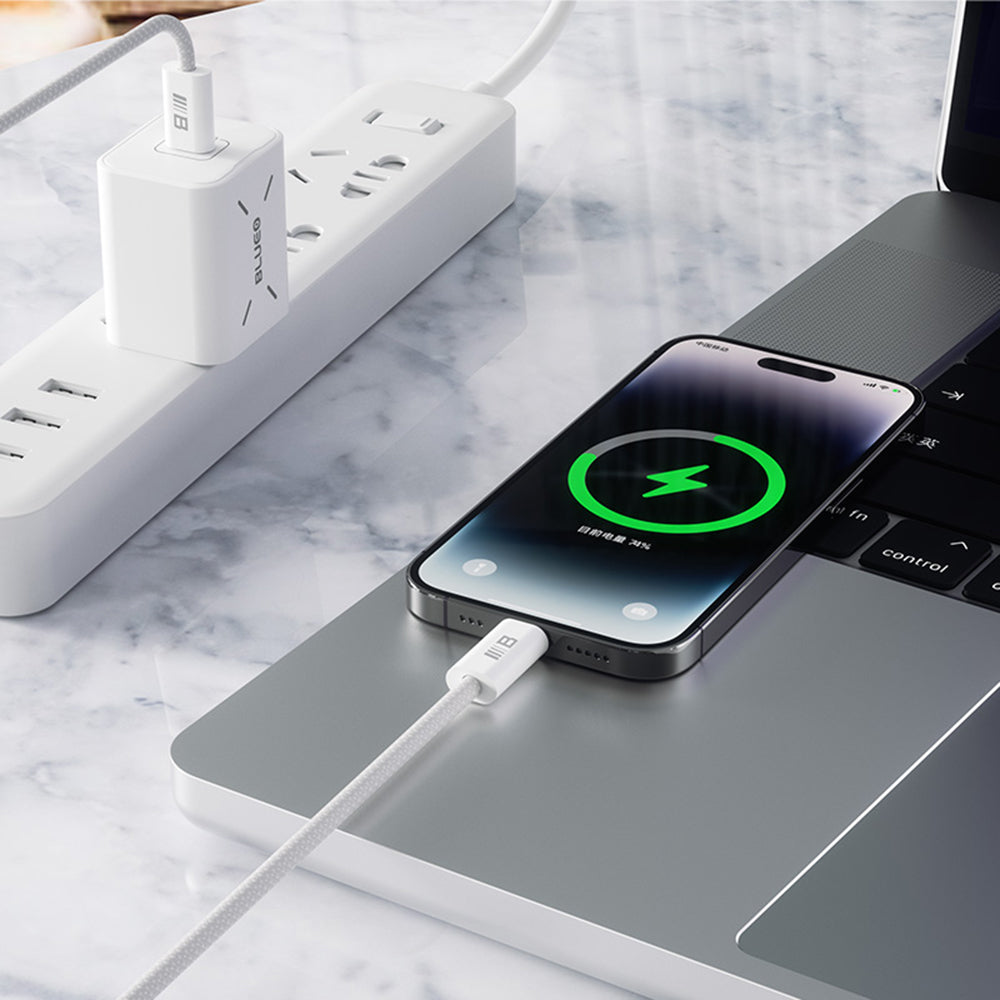 Cabo de Dados e Carregamento USB-C - USB-C Blueo, 100W, 1.2m, Branco