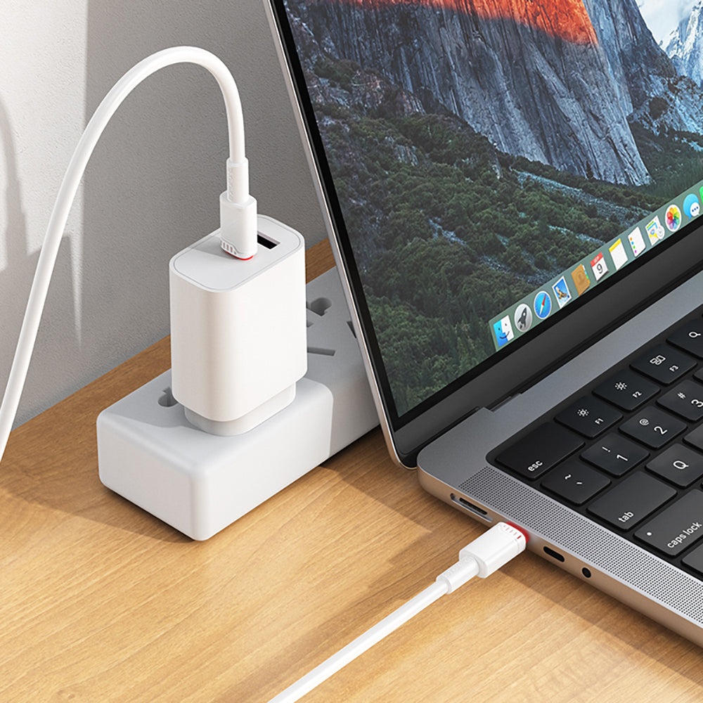 Cabo de Dados e Carregamento USB-C - USB-C Borofone BX110 Beneficio, 60W, 1m, Branco