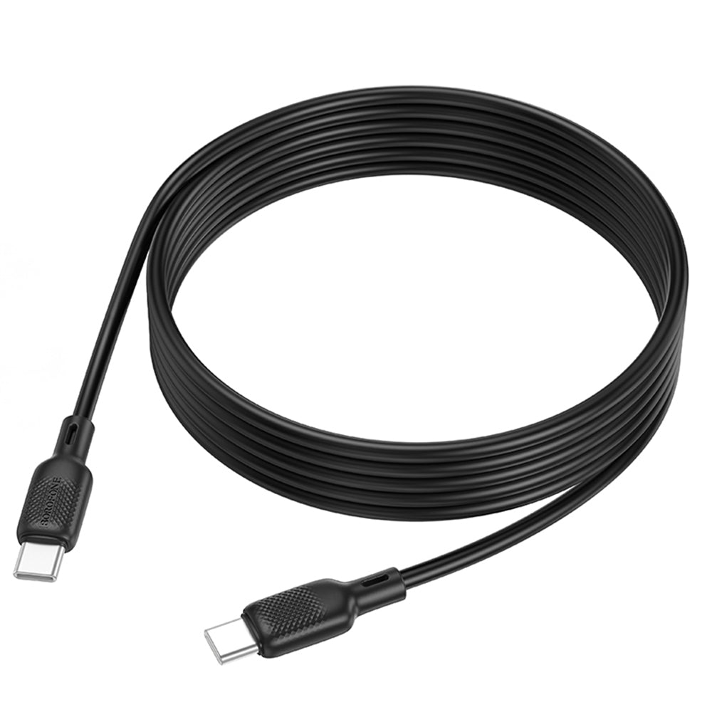 Cabo de Dados e Carregamento USB-C - USB-C Borofone BX113 Lenny, 60W, 2m, Preto