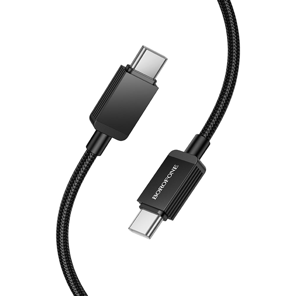 Cabo de Dados e Carregamento USB-C - USB-C Borofone BX120 Placer, 60W, 1m, Preto