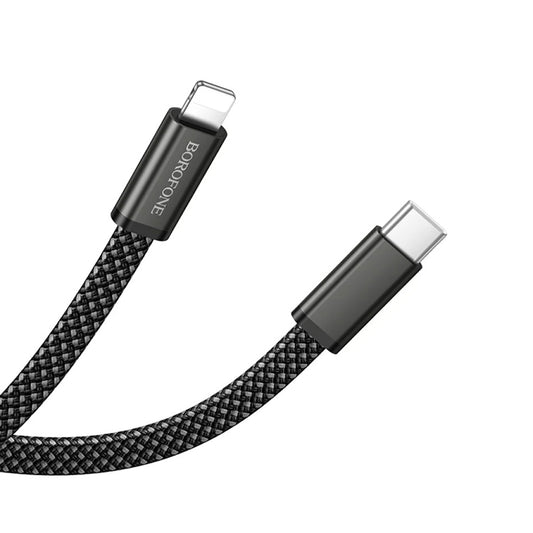 Cabo de Dados e Carregamento USB-C - USB-C Borofone BX124 Peace, 30W, 1m, Preto
