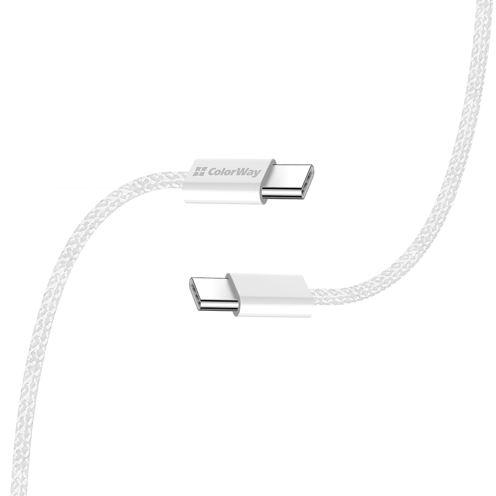 Cabo de Dados e Carregamento USB-C - USB-C ColorWay CW-CBPDCC061, 60W, 1m, Cinzento