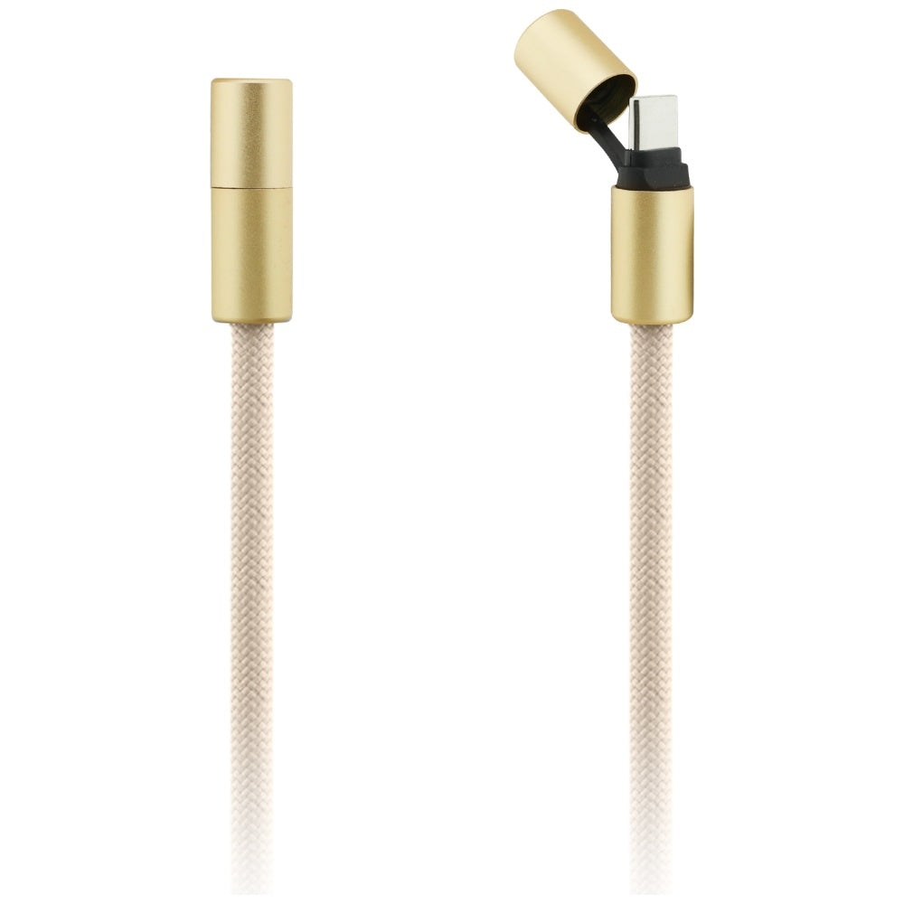 Cabo de Dados e Carregamento USB-C - USB-C Guess CBDY 4G Charm, 100W, 1.5m, Bege