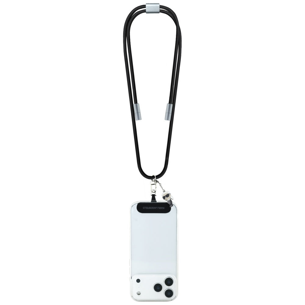 Cabo de Dados e Carregamento USB-C - USB-C Karl Lagerfeld Ikonik Charm, 100W, 1.5m, Preto