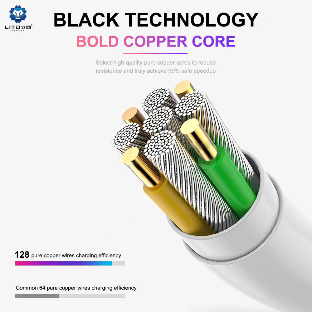 Cabo de Dados e Carregamento USB-C - USB-C Lito, 18W, 2m, Branco