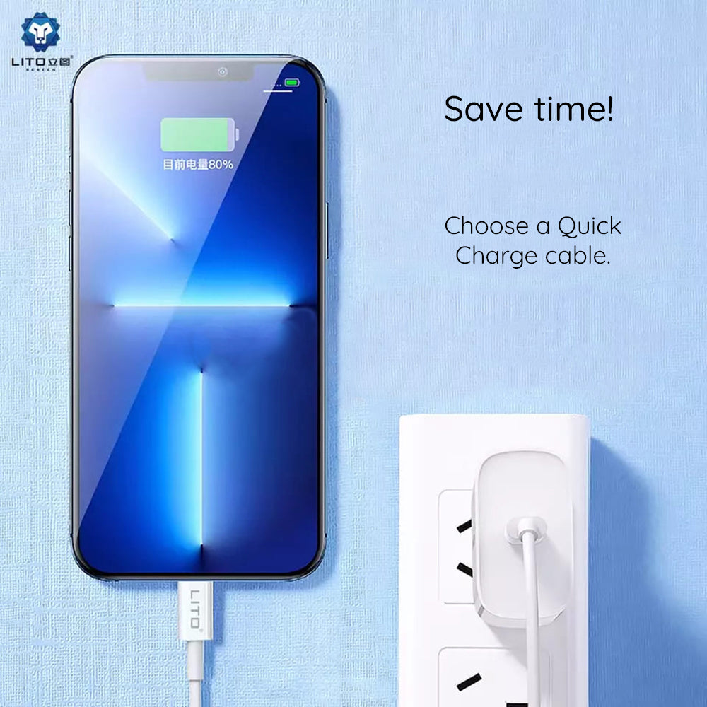 Cabo de Dados e Carregamento USB-C - USB-C Lito, 18W, 2m, Branco
