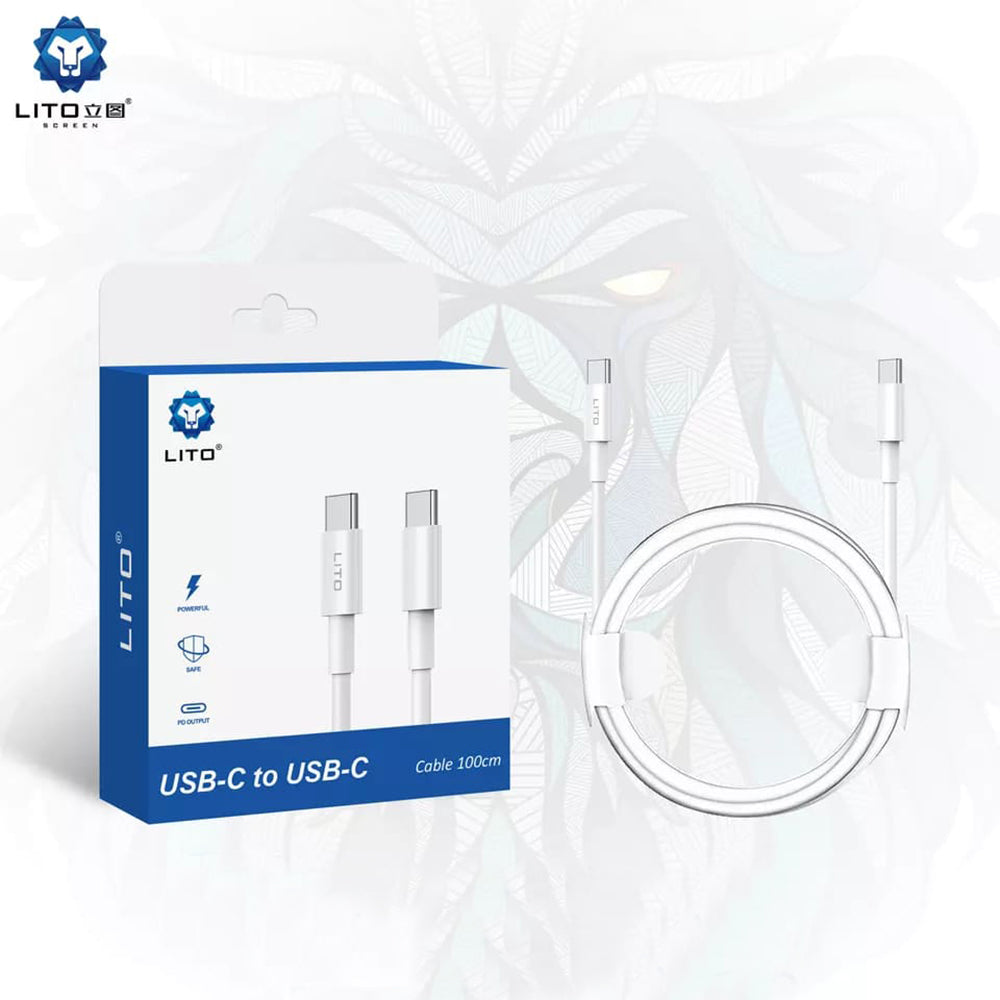 Cabo de Dados e Carregamento USB-C - USB-C Lito, 18W, 2m, Branco