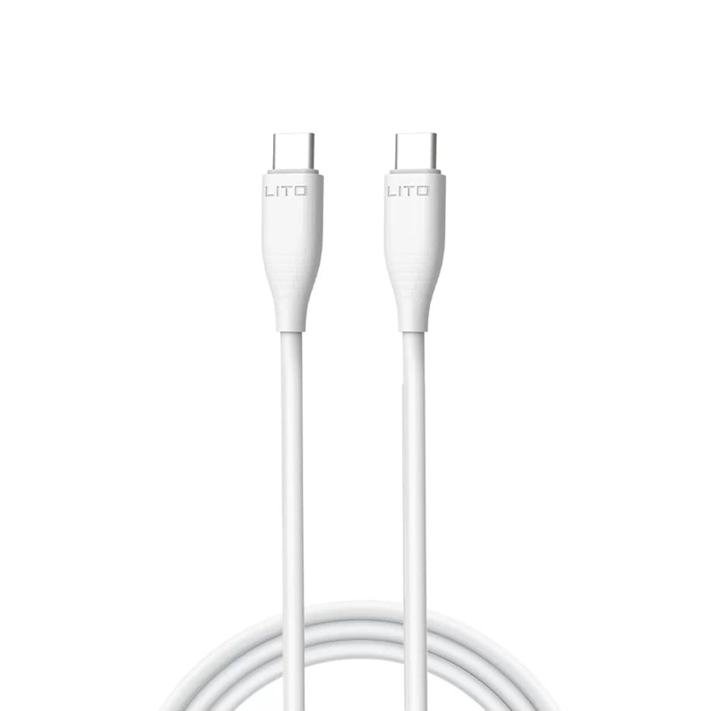 Cabo de Dados e Carregamento USB-C - USB-C Lito LD03, 60W, 1m, Branco